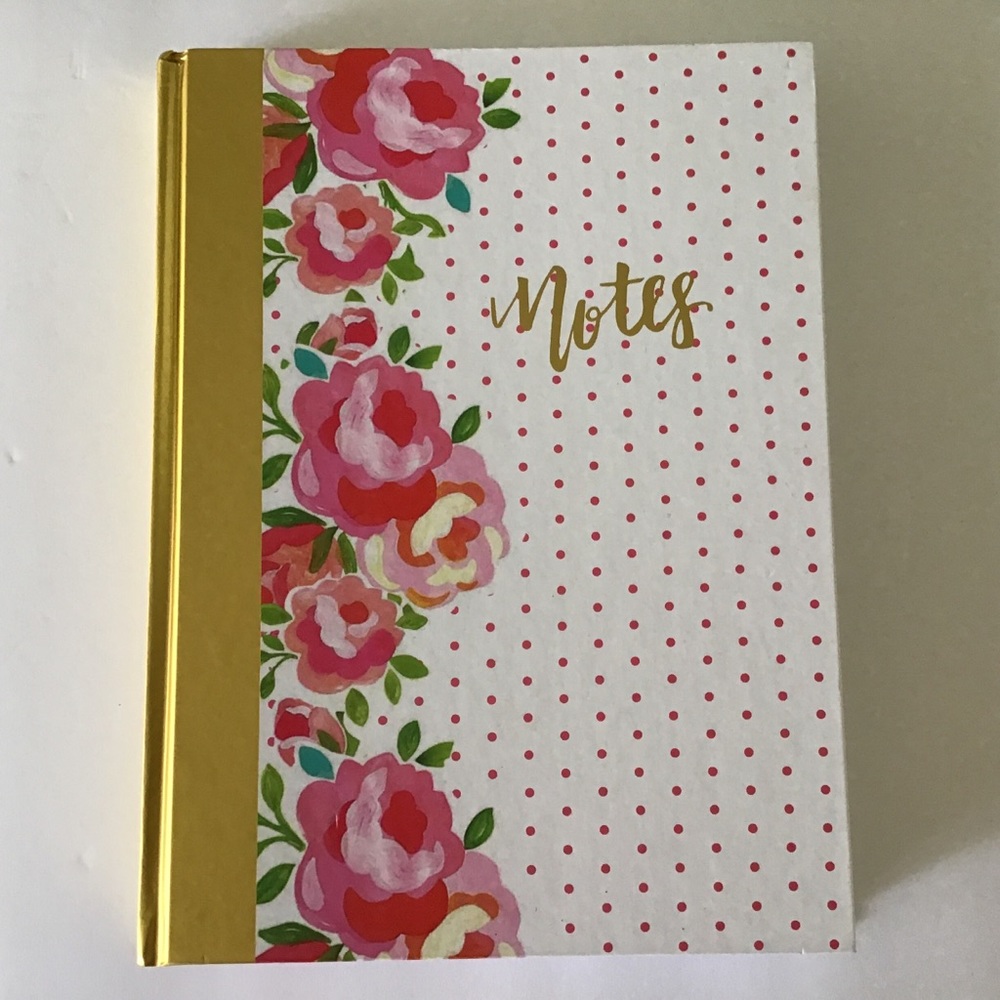 POLKA DOT FLORAL HARDBOUND LINED  JOURNAL NWT